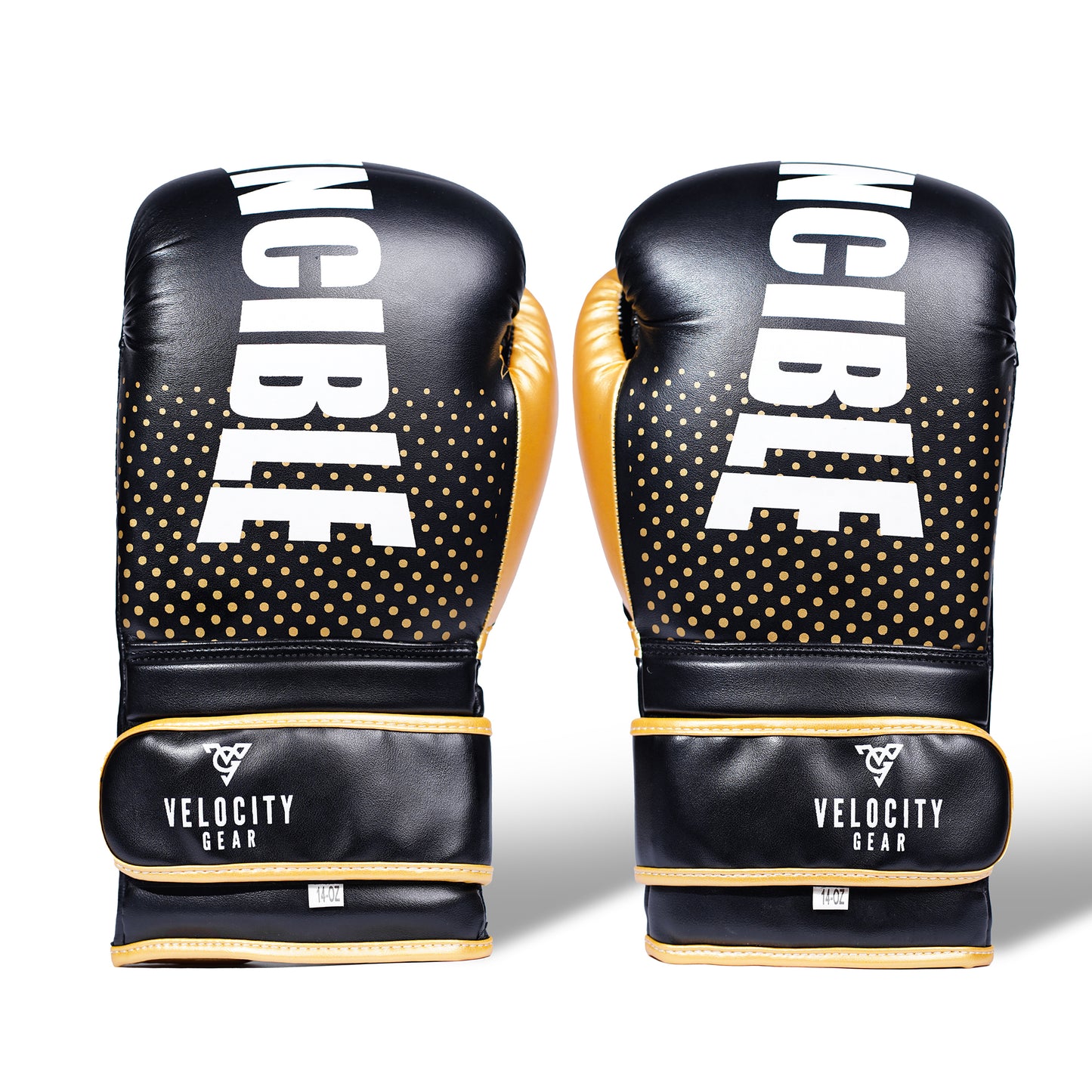 Invincible - Black and Gold Boxing Gloves