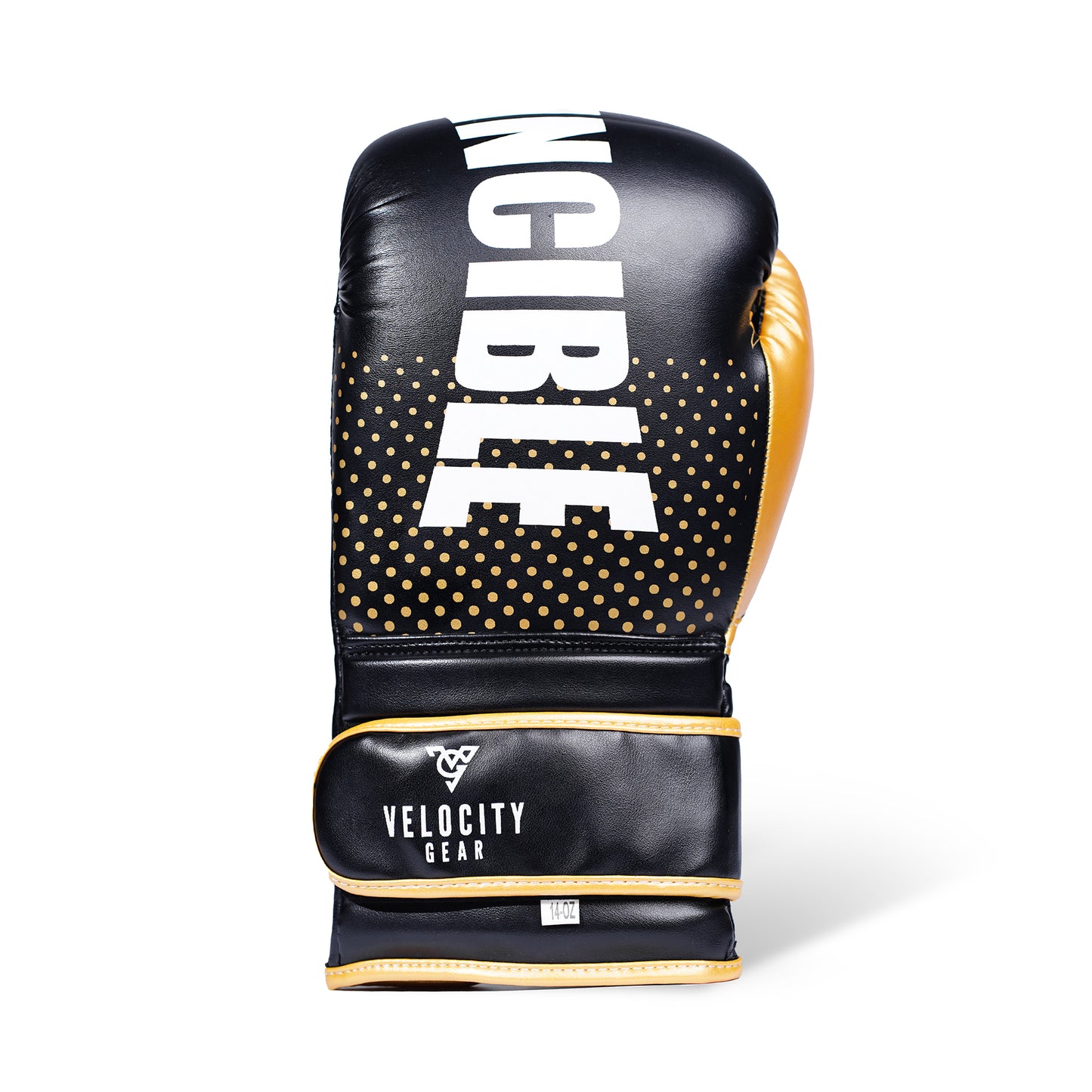 Invincible - Black and Gold Boxing Gloves